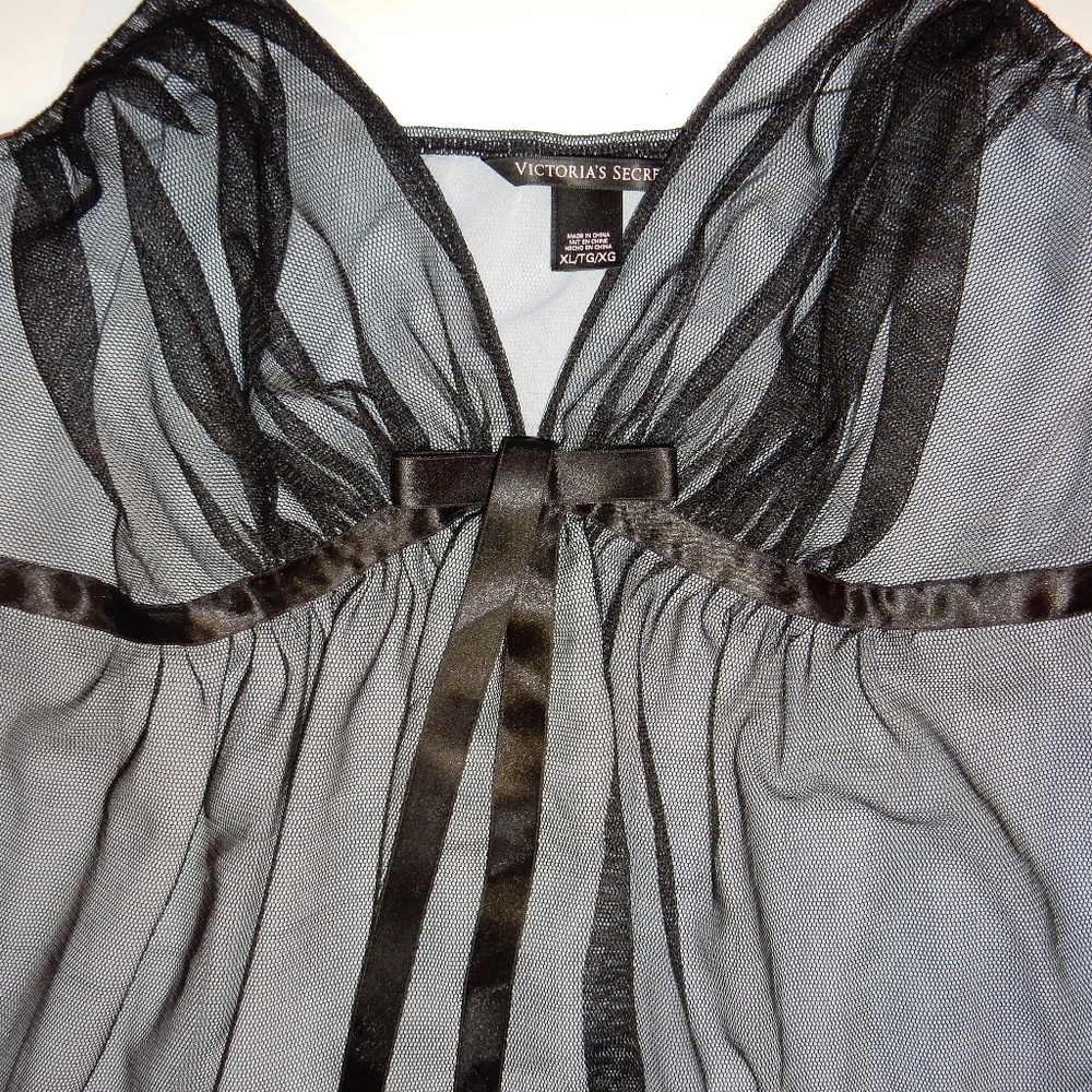 Victorias Secret Cami Sheer Nightie XL Black - Picture 4 of 8